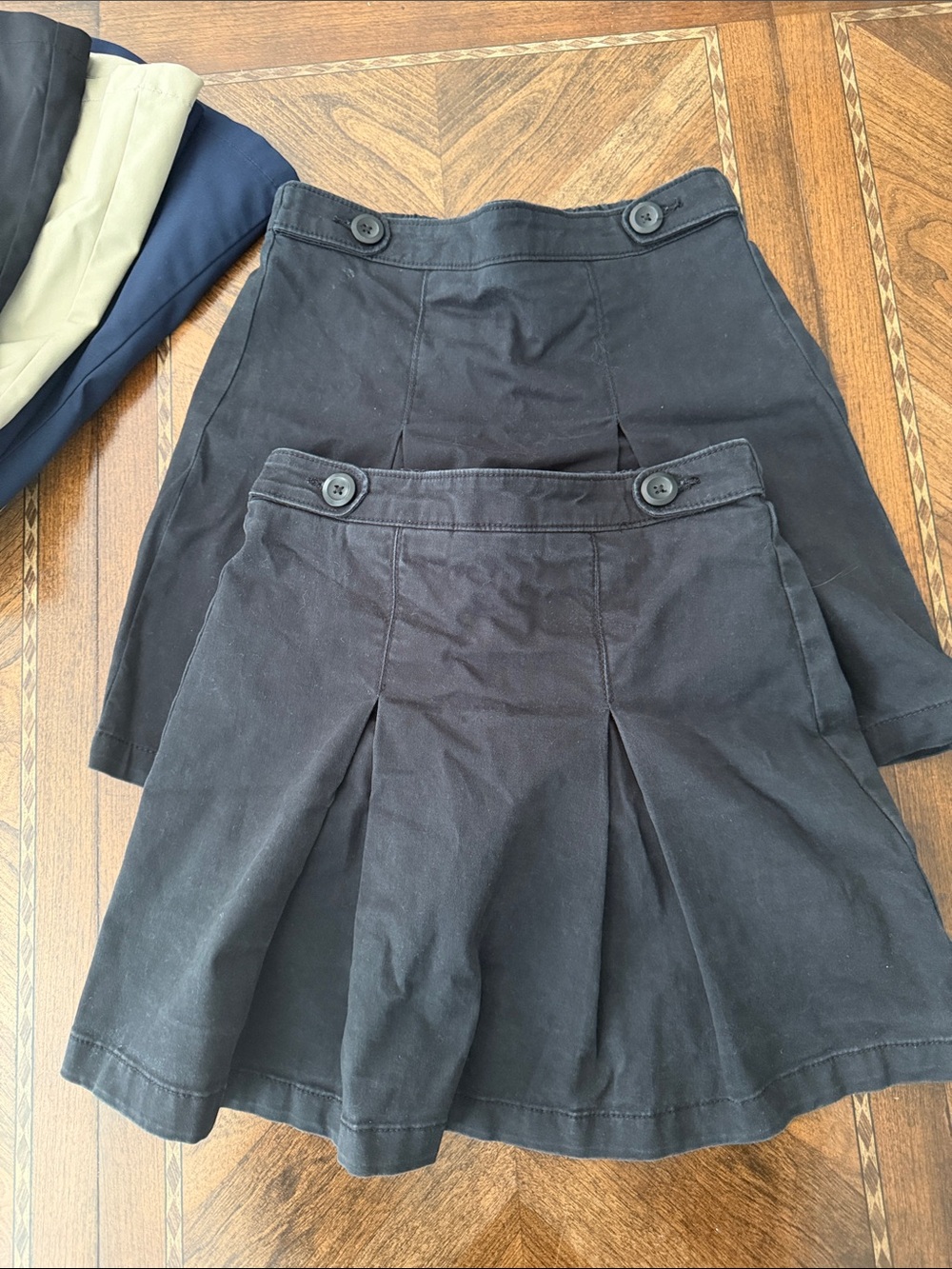 Girls uniforms- Amazon Essentials Black Skater Skirt with Button Waist Detail